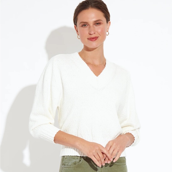 Darling v neck sweater in Chalk by The Reset! - Picture 1 of 4